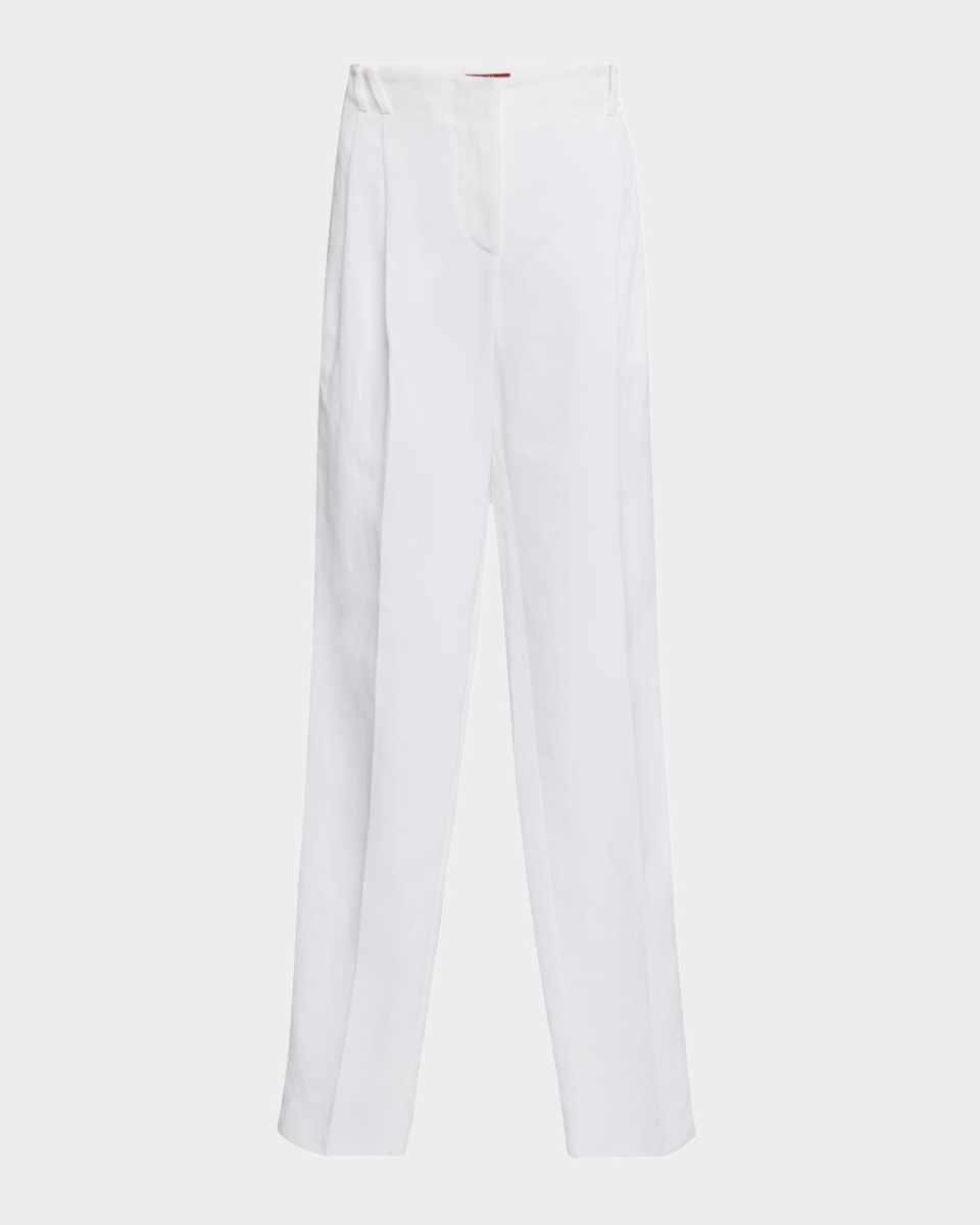 Mincio Pleated Cropped Viscose Pants